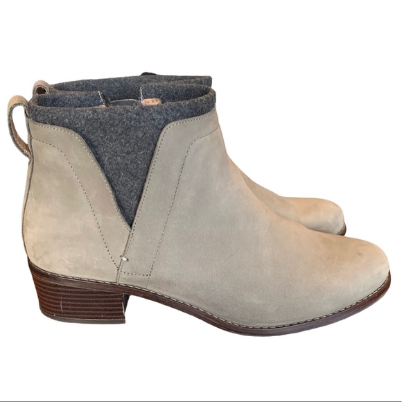 Vionic Ankle Boots Hope Joslyn Leather Taupe Weather Resistant Suede - Picture 4 of 8